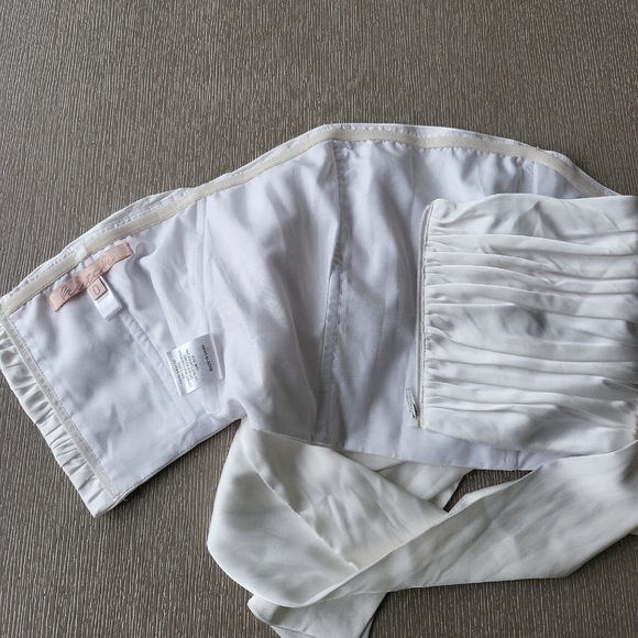 White Strapless Ruched Top - Picture 2 of 6